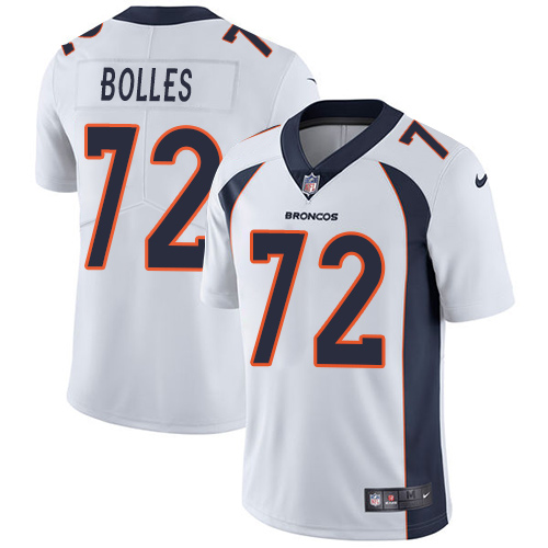 Nike Broncos #72 Garett Bolles White Men's Stitched NFL Vapor Untouchable Limited Jersey - Click Image to Close